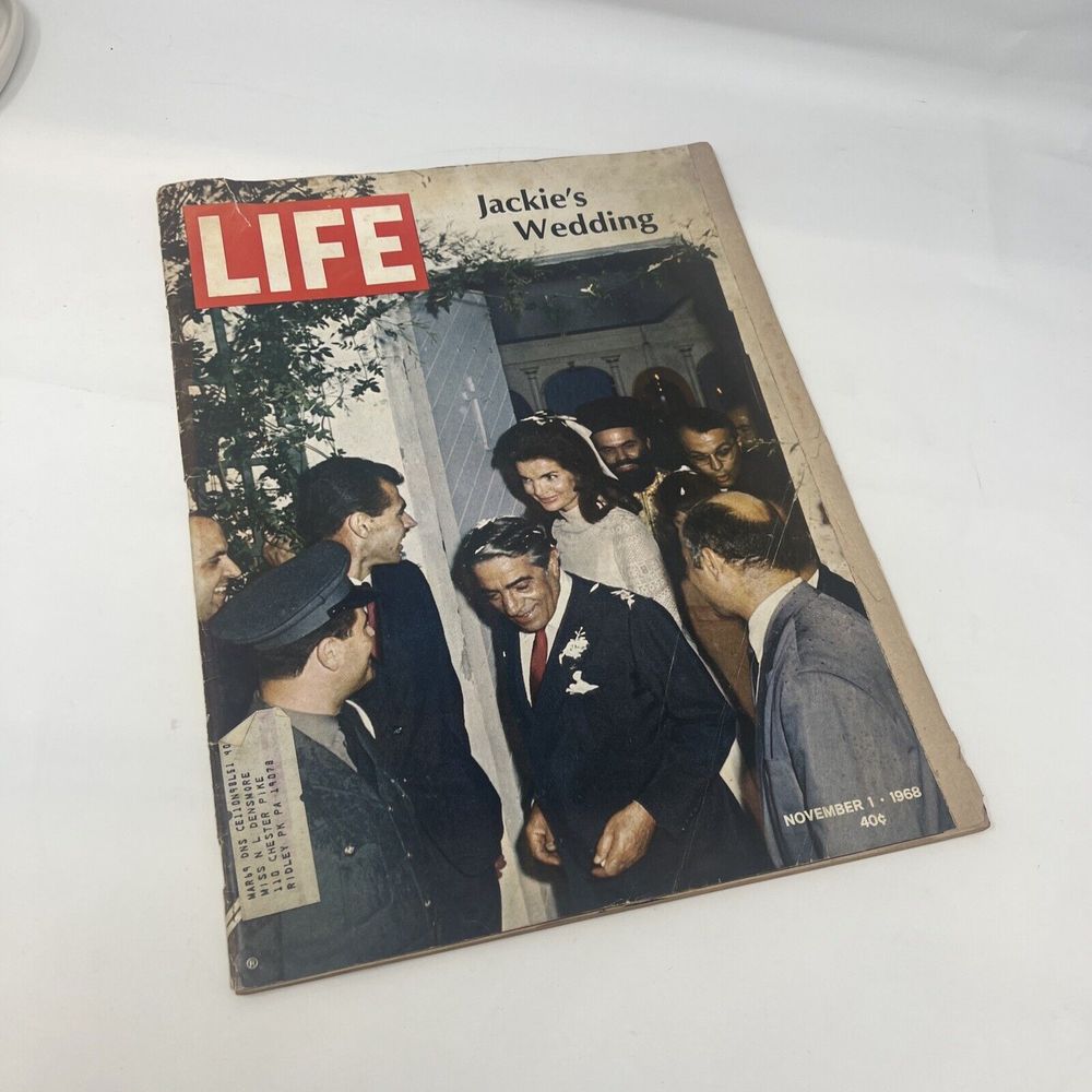 1968 Life Magazine Jackie's Kennedy Onassis Wedding November 1